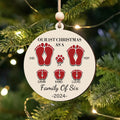 Our First Christmas As A Family Ornament, Personalized 2-Layered Wooden Ornament CF291 - 19Gifts