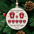 Our First Christmas As A Family Ornament, Personalized 2-Layered Wooden Ornament CF291 - 19Gifts