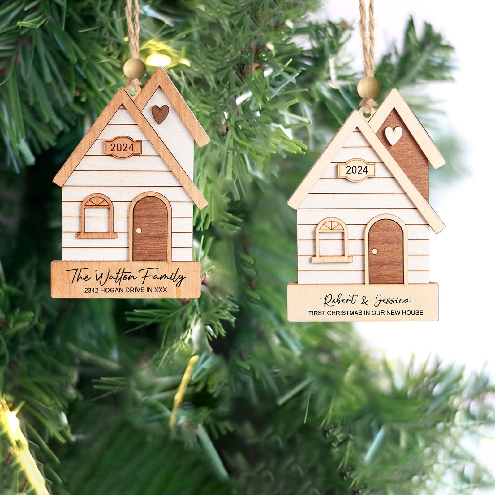 Our First Home Christmas Ornament, Agent Closing Gift For Seller, New Home Gift, Cute House Ornament, Custom Home Ornament 2024 CF43 - 19Gifts