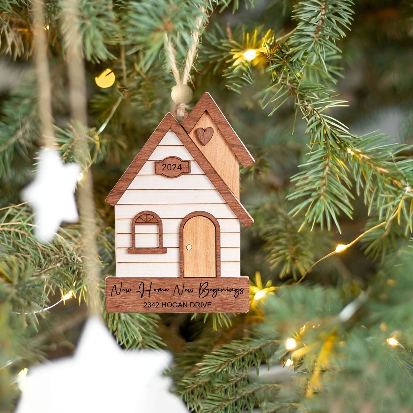 Our First Home Christmas Ornament, Agent Closing Gift For Seller, New Home Gift, Cute House Ornament, Custom Home Ornament 2024 CF43 - 19Gifts