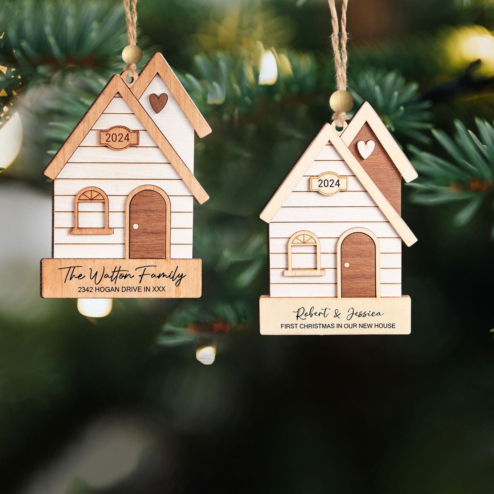 Our First Home Christmas Ornament, Agent Closing Gift For Seller, New Home Gift, Cute House Ornament, Custom Home Ornament 2024 CF43 - 19Gifts