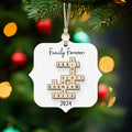 Personalized 2-Layer Wooden Crossword Puzzle Ornament, Family Christmas Ornament CF558 - 19Gifts