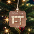 Personalized 2-Layer Wooden Crossword Puzzle Ornament, Family Christmas Ornament CF558 - 19Gifts