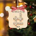 Personalized 2-Layer Wooden Crossword Puzzle Ornament, Family Christmas Ornament CF558 - 19Gifts