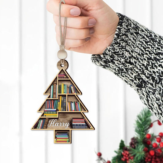 Personalized 2D Christmas Book Tree Ornament, Book Lover Gift, Bookworm Gifts CF154 - 19Gifts