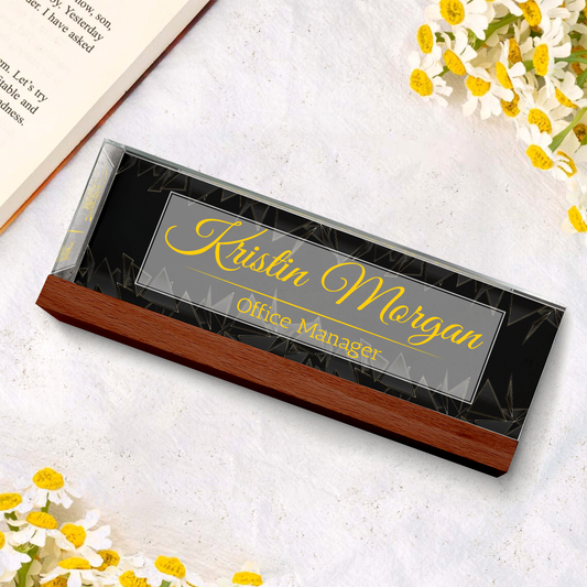 Personalized Abstract Name Plate Acrylic For Desk, Abstract Desk Name Plate TD81-70 - 19Gifts