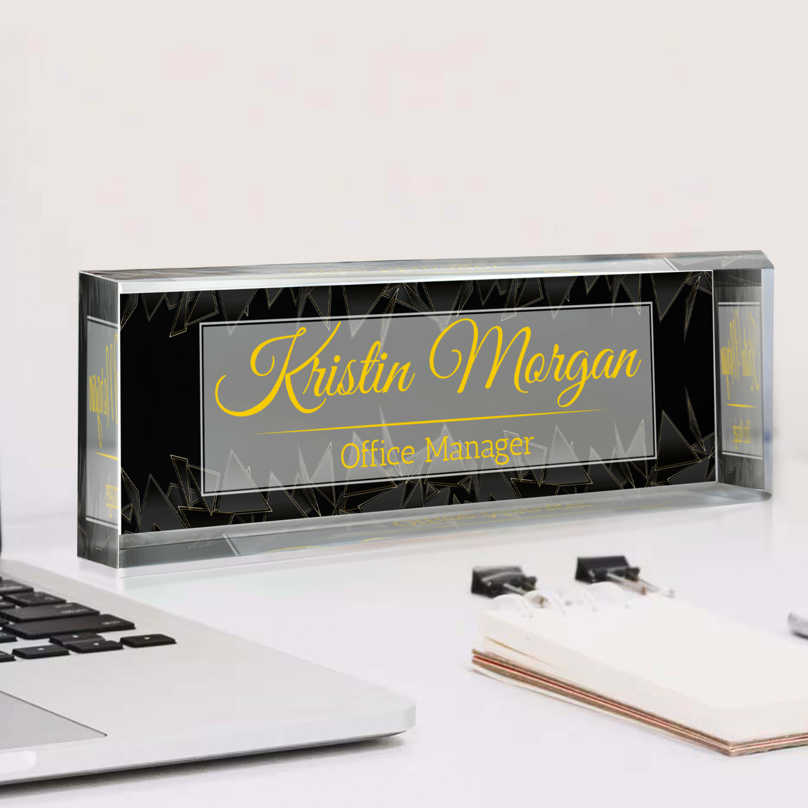 Personalized Abstract Name Plate Acrylic For Desk, Abstract Desk Name Plate TD81-70 - 19Gifts