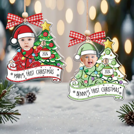Personalized Acrylic Adorable Newborn Baby Photo Christmas Ornament 2024 - First Christmas Baby Ornament Gifts, CF538 - 19Gifts