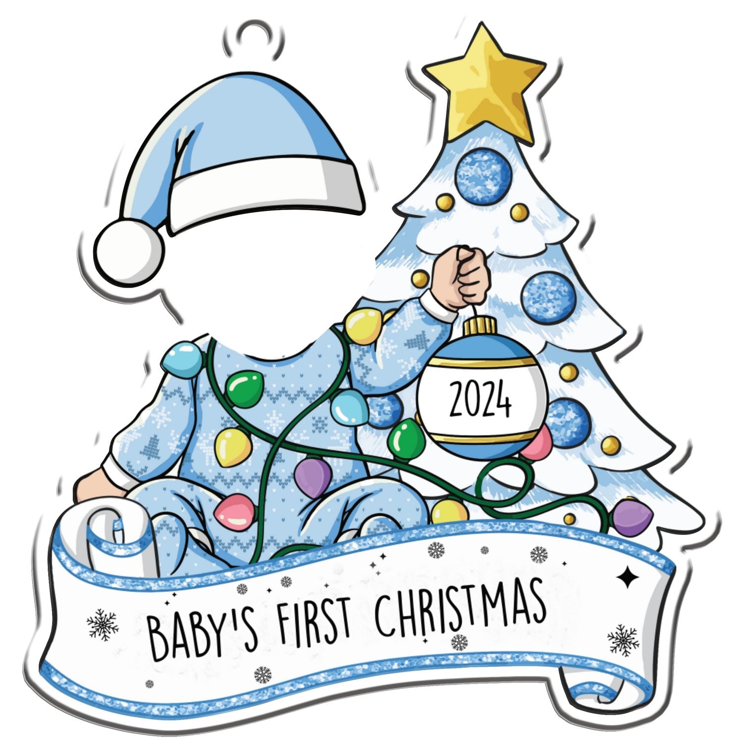 Personalized Acrylic Adorable Newborn Baby Photo Christmas Ornament 2024 - First Christmas Baby Ornament Gifts, CF538 - 19Gifts