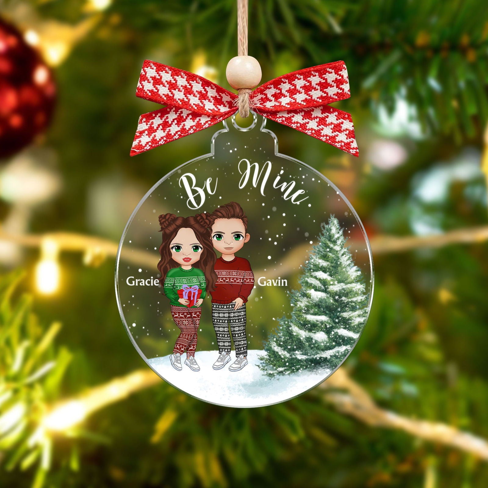 Personalized Acrylic Couple In The Snow Ornament CF272 - 19Gifts