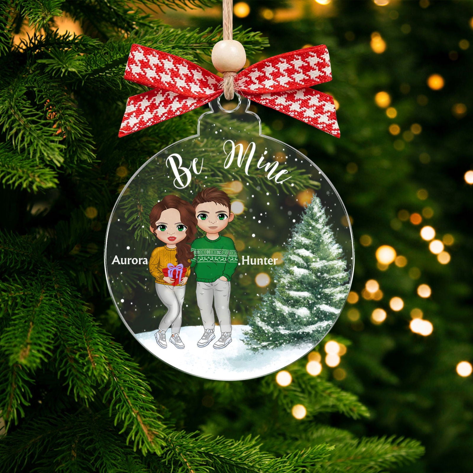 Personalized Acrylic Couple In The Snow Ornament CF272 - 19Gifts