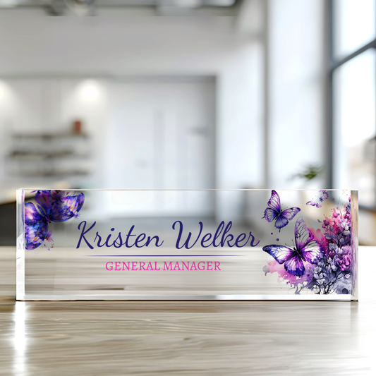 Personalized Acrylic Desk Name Plate, Custom Name Plate Acrylic For Desk TD81-26 - 19Gifts