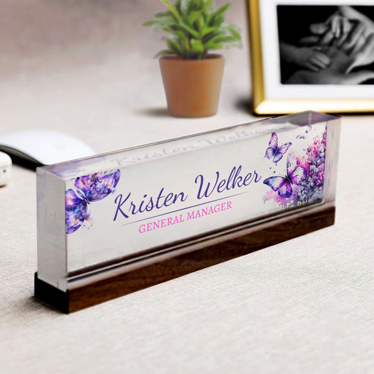 Personalized Acrylic Desk Name Plate, Custom Name Plate Acrylic For Desk TD81-26 - 19Gifts
