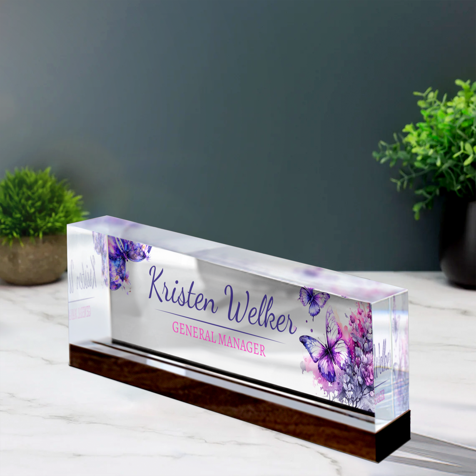 Personalized Acrylic Desk Name Plate, Custom Name Plate Acrylic For Desk TD81-26 - 19Gifts