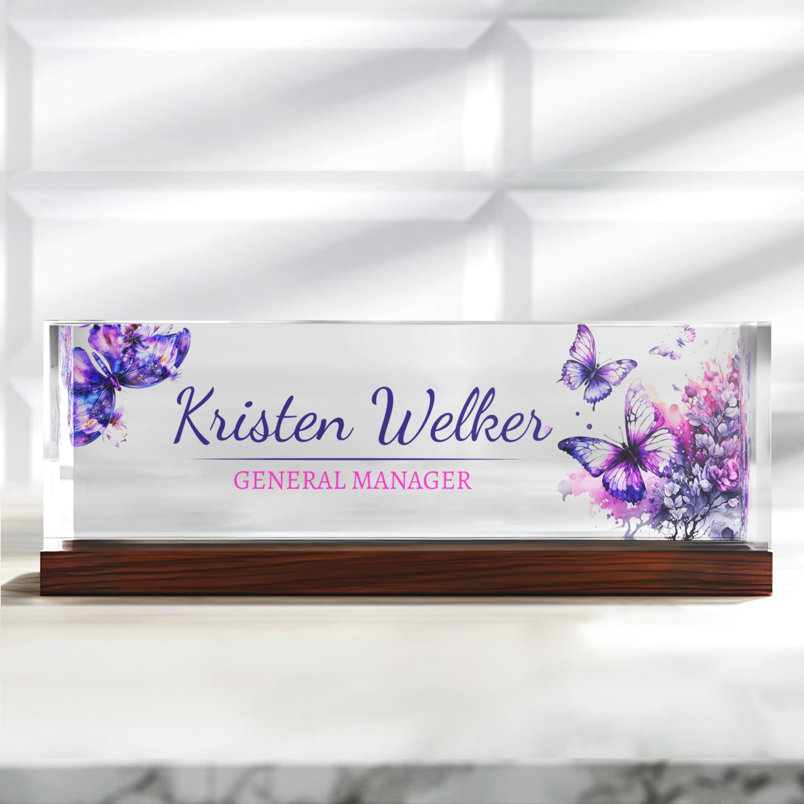 Personalized Acrylic Desk Name Plate, Custom Name Plate Acrylic For Desk TD81-26 - 19Gifts