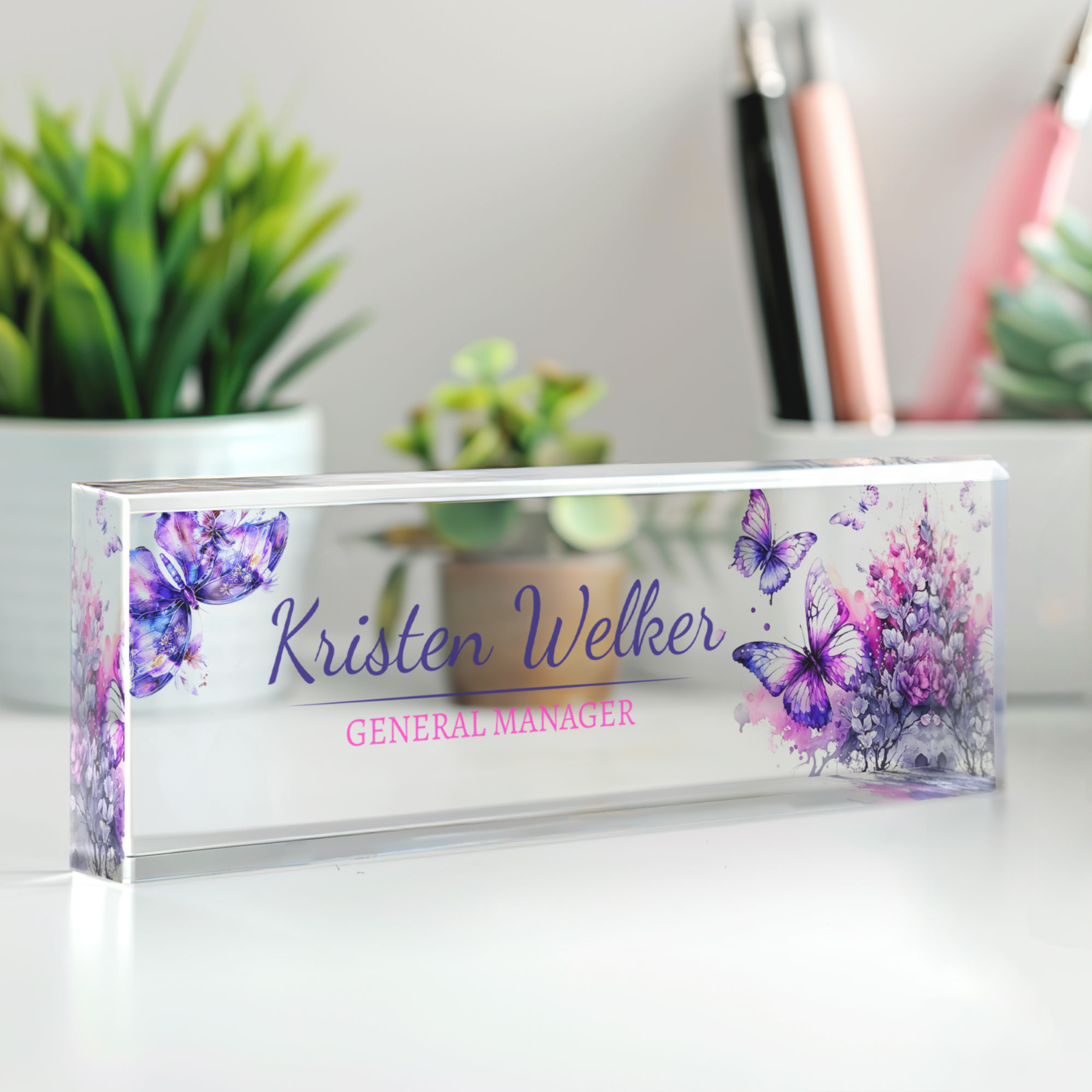 Personalized Acrylic Desk Name Plate, Custom Name Plate Acrylic For Desk TD81-26 - 19Gifts