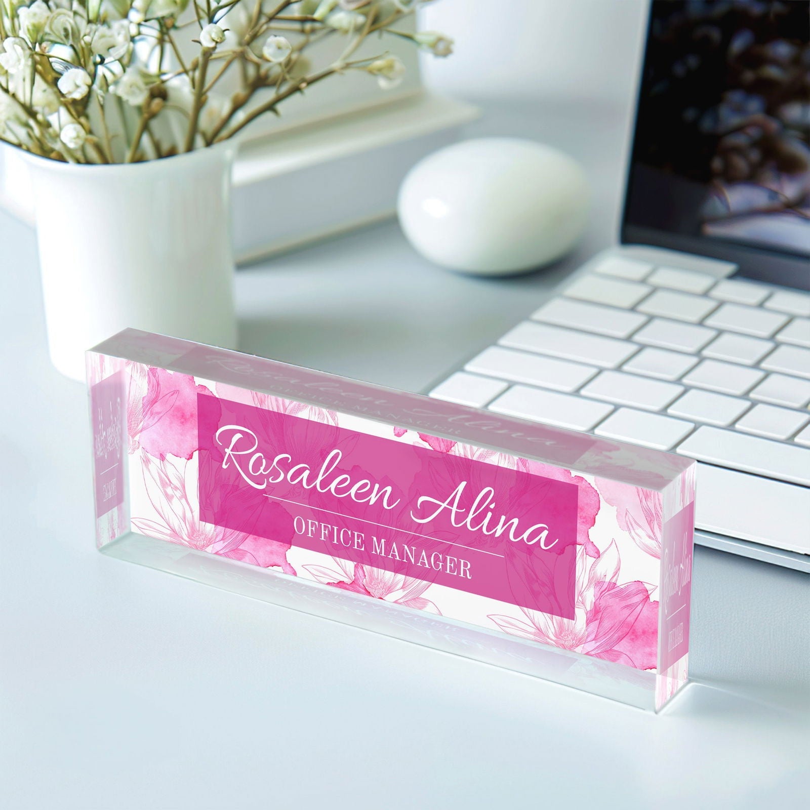 Personalized Acrylic Desk Name Plate, Custom Name Plate Acrylic For Desk TD86-35 - 19Gifts