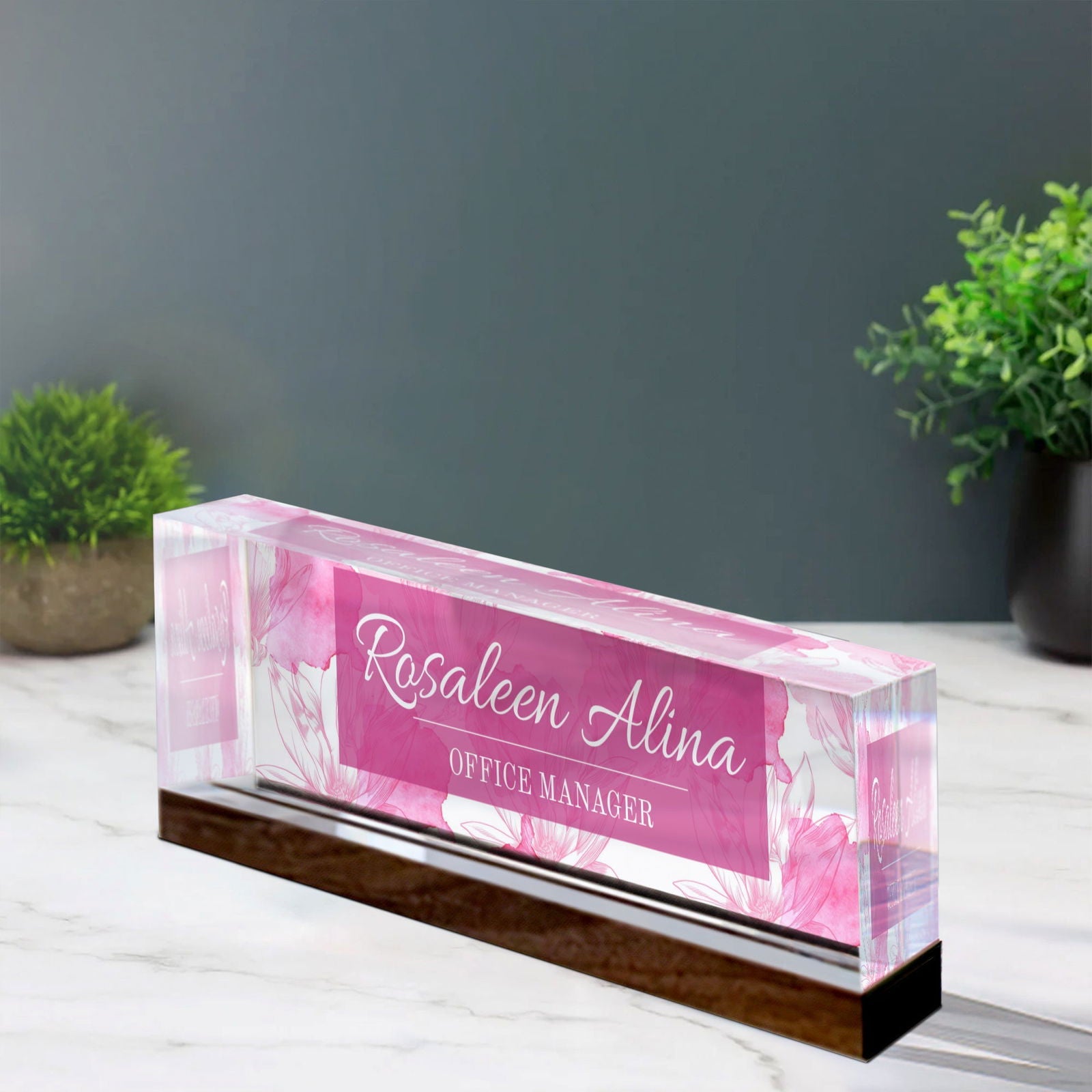 Personalized Acrylic Desk Name Plate, Custom Name Plate Acrylic For Desk TD86-35 - 19Gifts