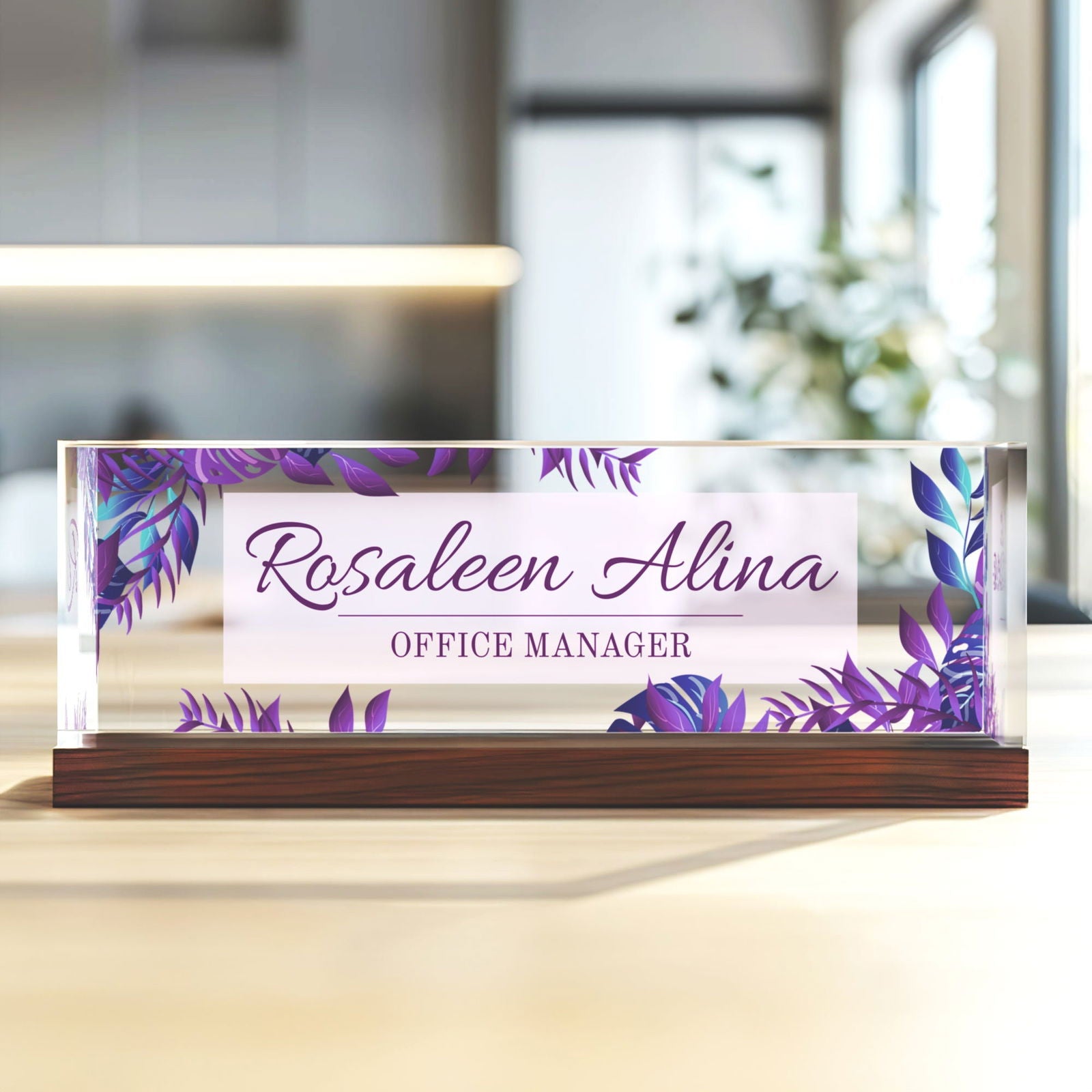 Personalized Acrylic Desk Name Plate, Customized Desk Name Plate, Plate Acrylic For Desk TD86-32 - 19Gifts