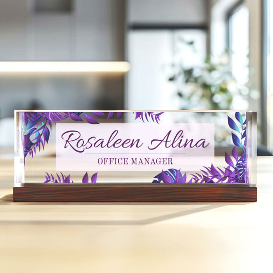 Personalized Acrylic Desk Name Plate, Customized Desk Name Plate, Plate Acrylic For Desk TD86-32 - 19Gifts