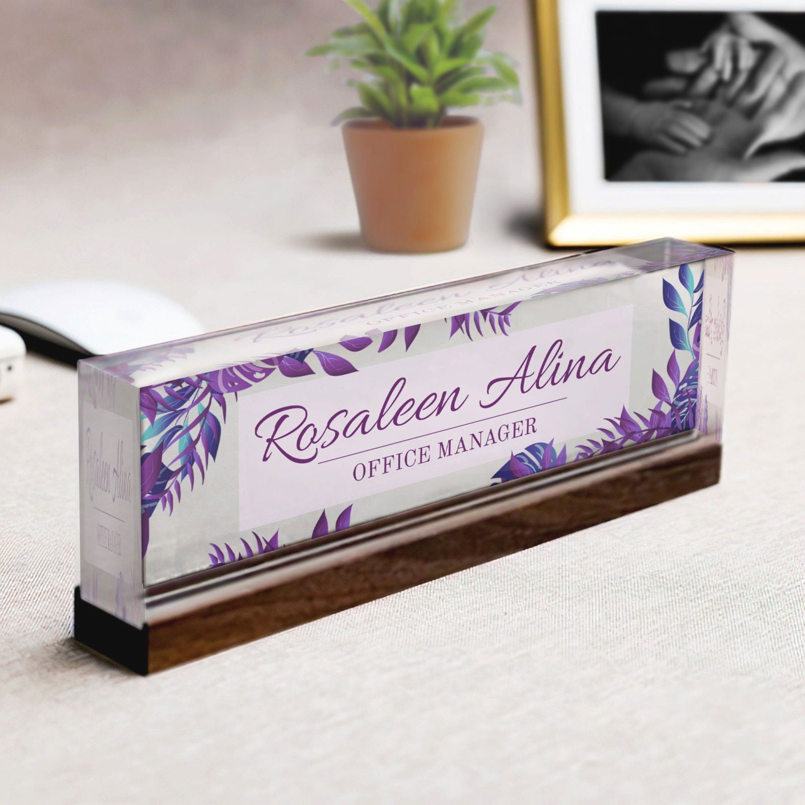 Personalized Acrylic Desk Name Plate, Customized Desk Name Plate, Plate Acrylic For Desk TD86-32 - 19Gifts