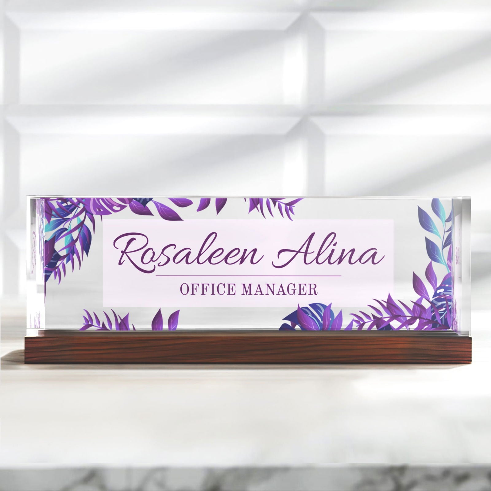 Personalized Acrylic Desk Name Plate, Customized Desk Name Plate, Plate Acrylic For Desk TD86-32 - 19Gifts