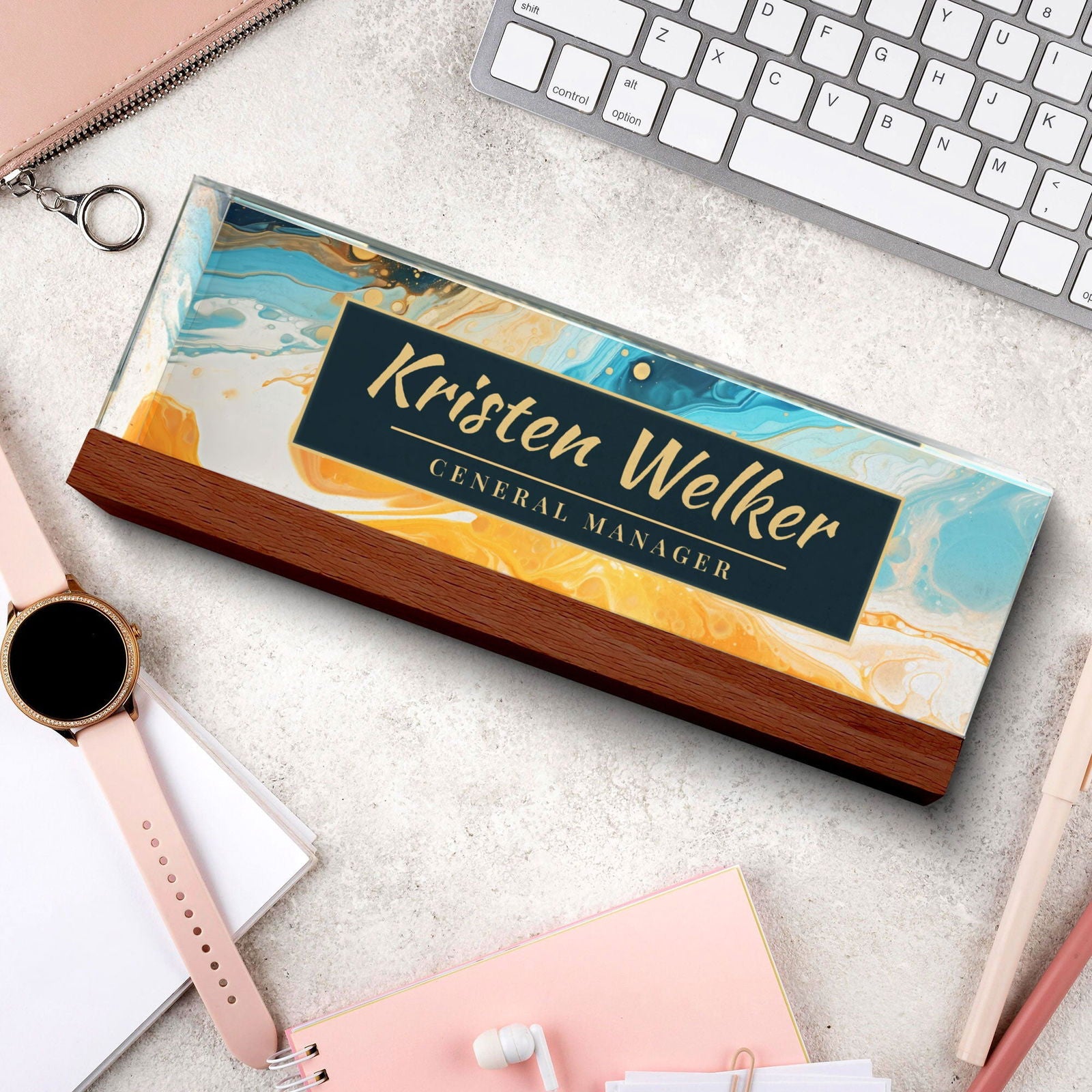 Personalized Acrylic Desk Name Plate, Décor Desk Name Plate, Plate Acrylic For Desk TD86-10 - 19Gifts