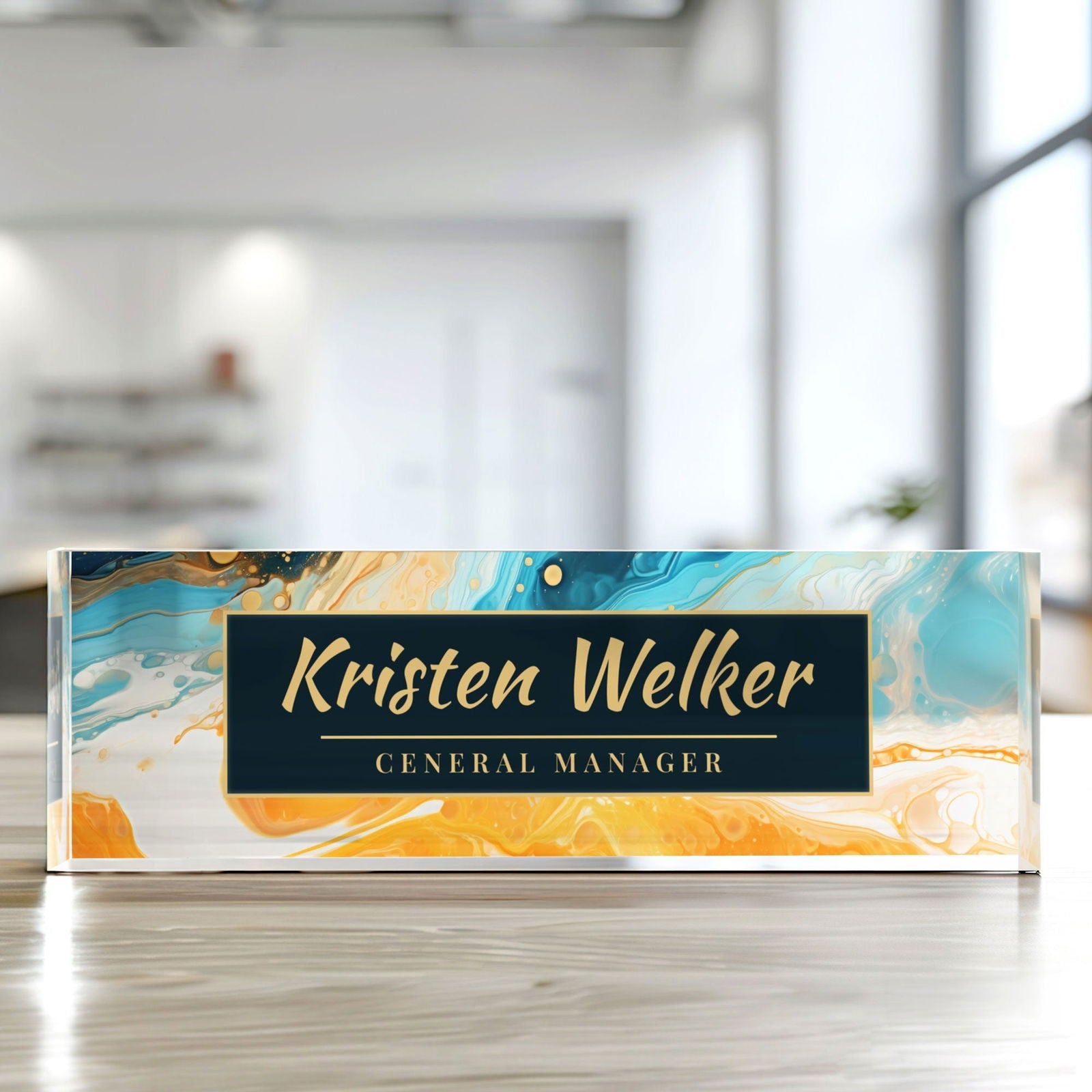 Personalized Acrylic Desk Name Plate, Décor Desk Name Plate, Plate Acrylic For Desk TD86-10 - 19Gifts