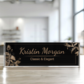 Personalized Acrylic Floral Desk Name Plate, Floral Desk Name Plate, Acrylic Desk Ornaments TD81-9 - 19Gifts