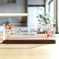 Personalized Acrylic Floral Desk Name Plate, Office Name Plate for Desk TD81 -4 - 19Gifts