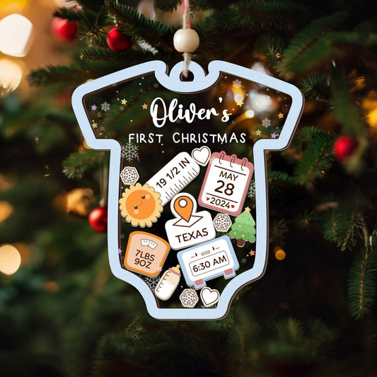 Personalized Baby 1st Christmas Ornament, Baby's First Christmas Ornament 2024 CF143 - 19Gifts