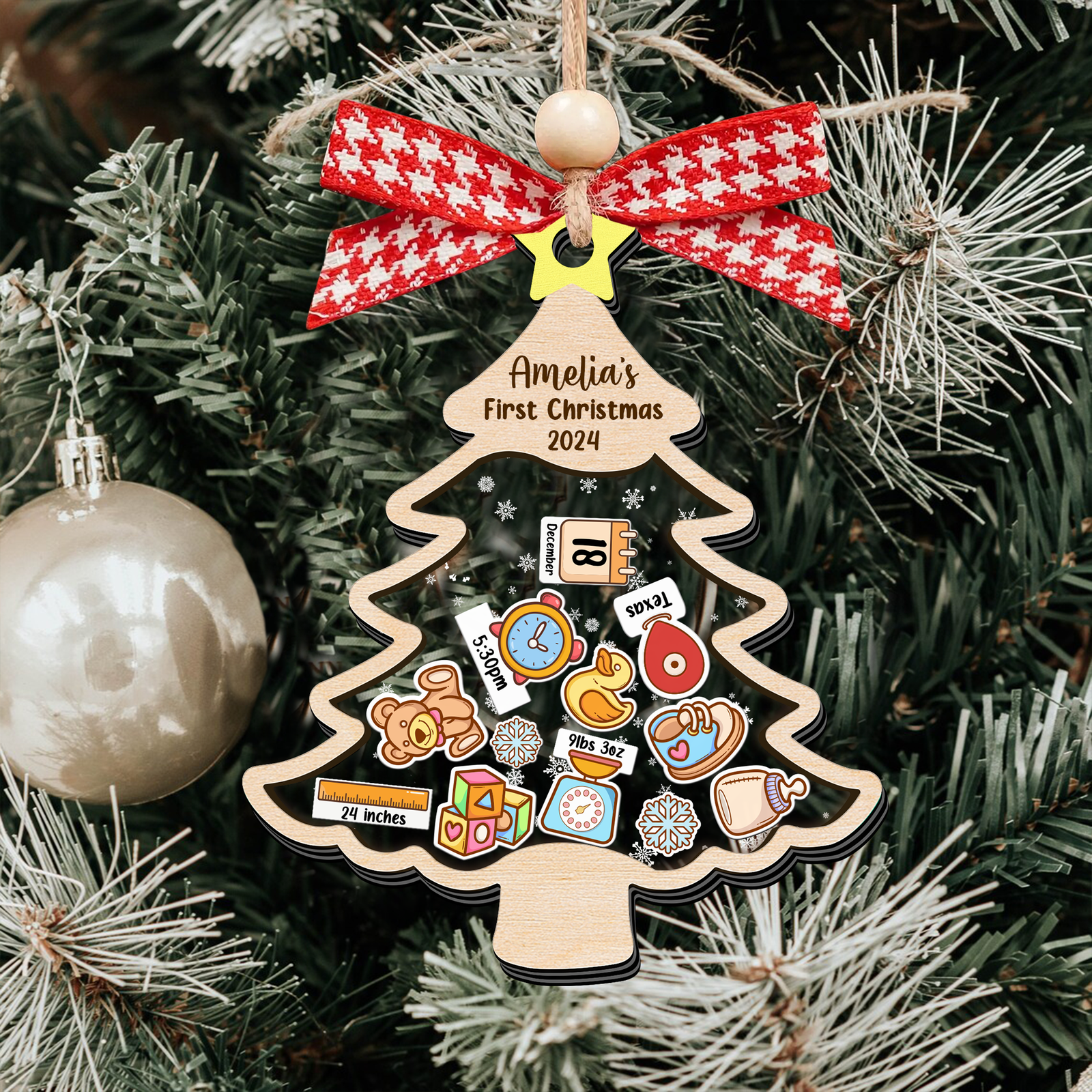 Personalized Baby 1st Shaker Christmas Ornament, New Shaker Baby Ornament CF205 - 19Gifts