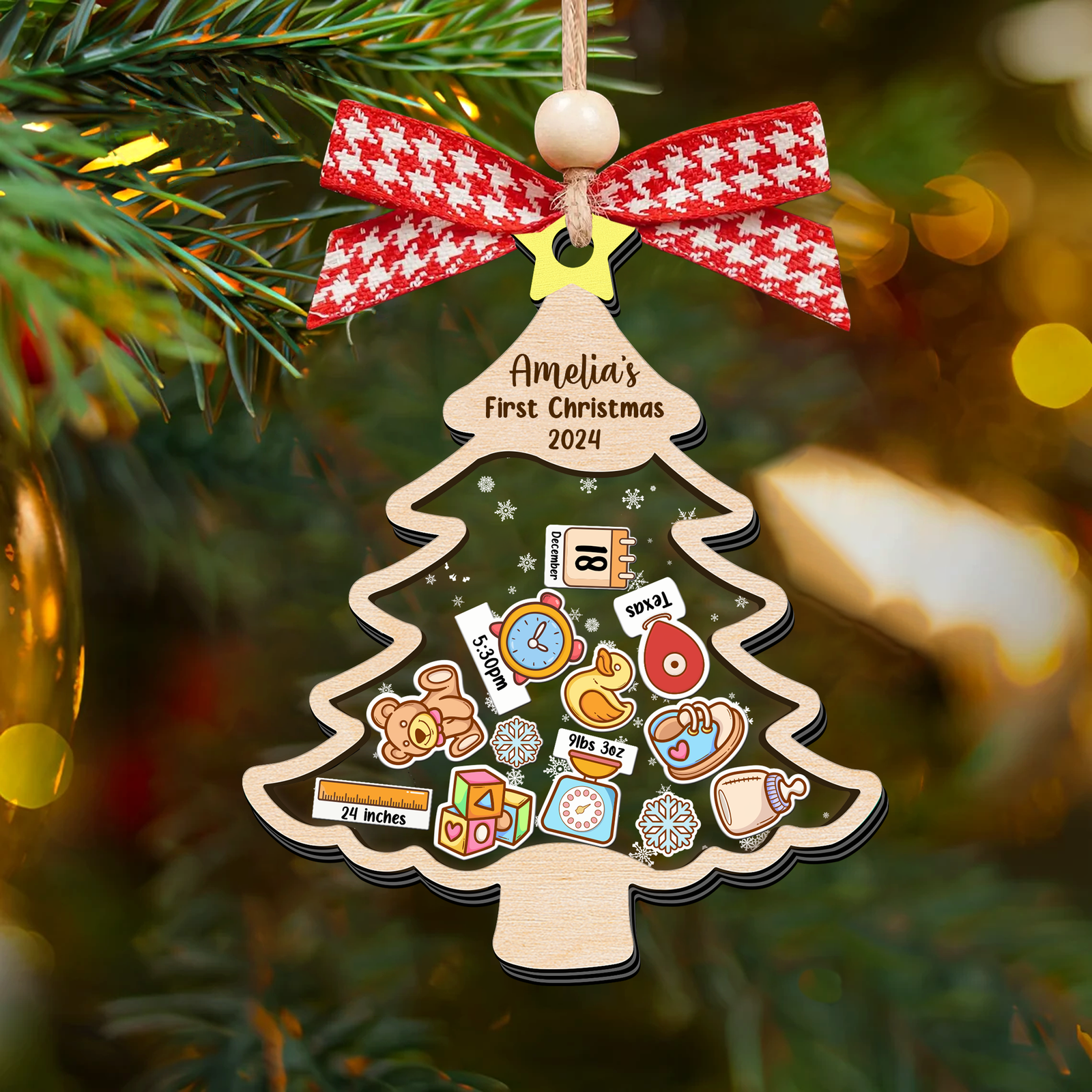 Personalized Baby 1st Shaker Christmas Ornament, New Shaker Baby Ornament CF205 - 19Gifts