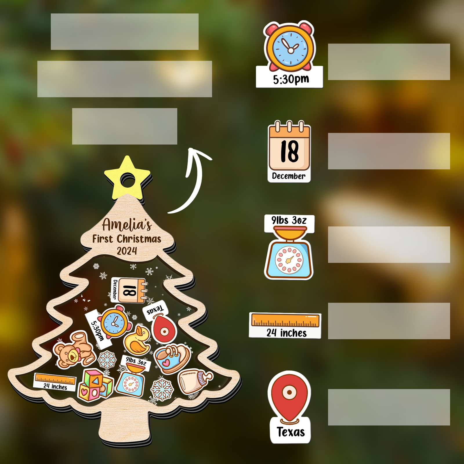 Personalized Baby 1st Shaker Christmas Ornament, New Shaker Baby Ornament CF205 - 19Gifts