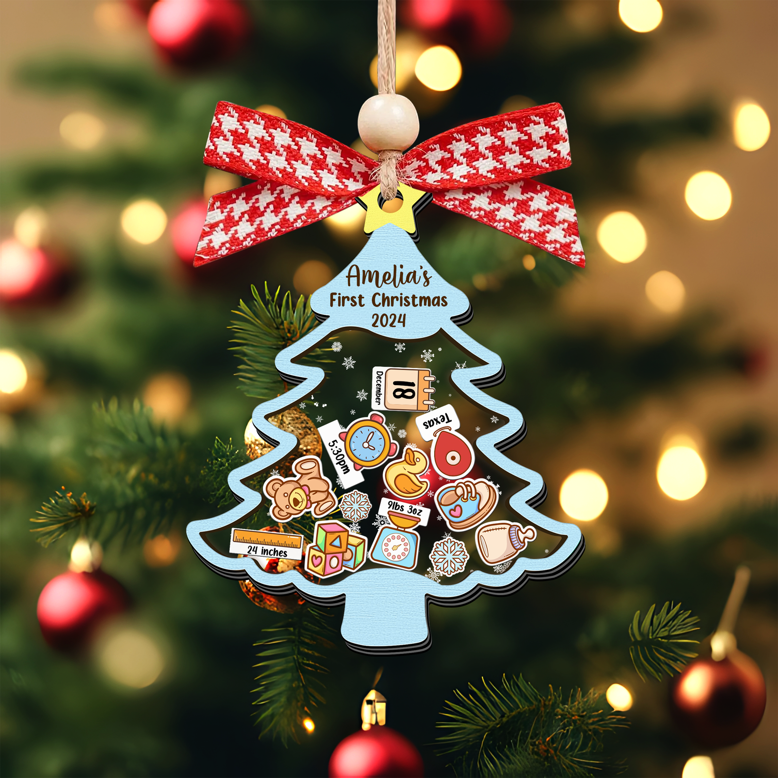 Personalized Baby 1st Shaker Christmas Ornament, New Shaker Baby Ornament CF205 - 19Gifts