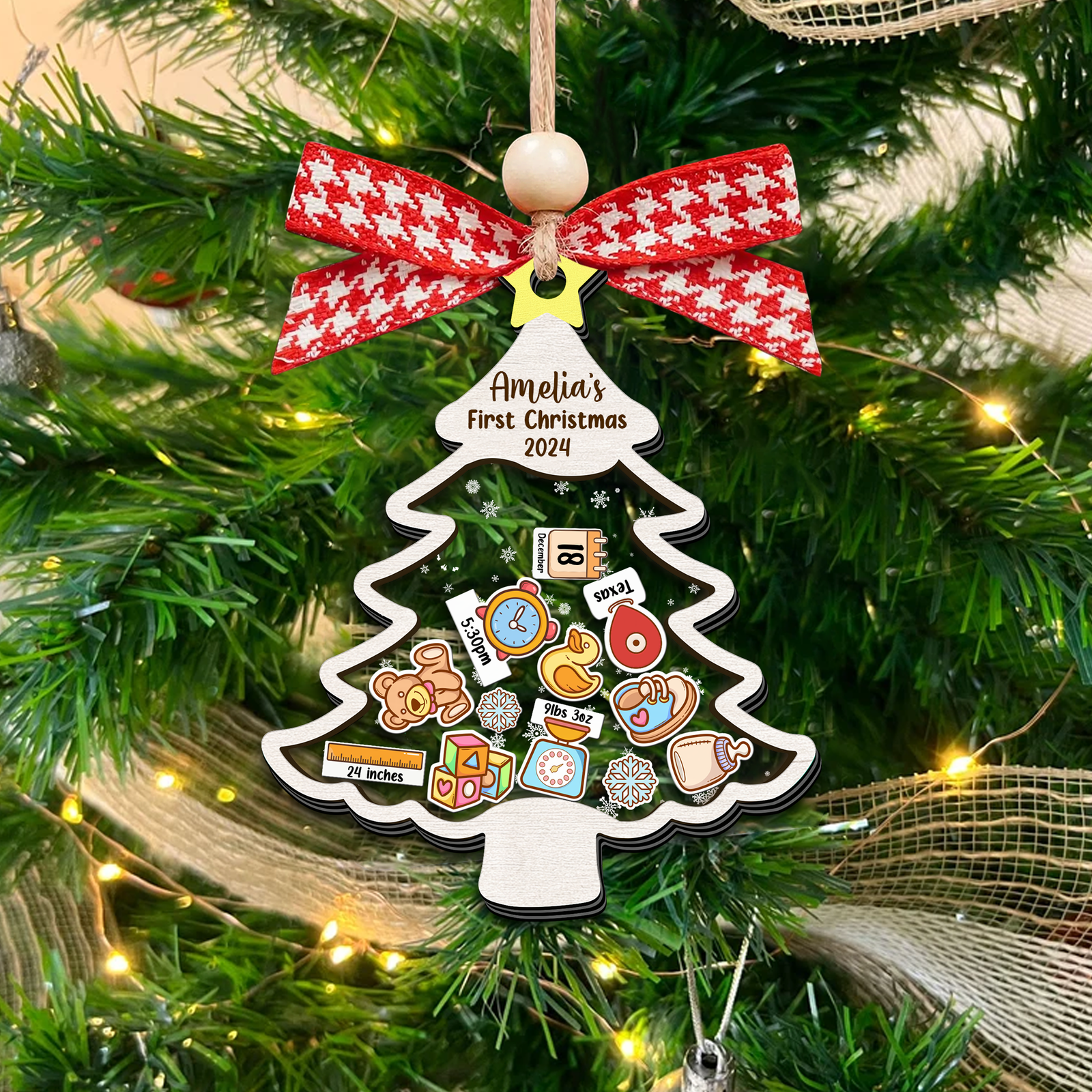 Personalized Baby 1st Shaker Christmas Ornament, New Shaker Baby Ornament CF205 - 19Gifts