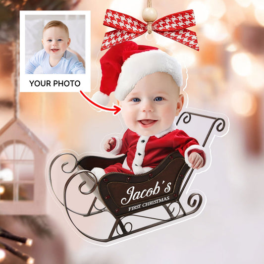 Personalized Baby Photo Acrylic Ornament - Custom Baby's First Christmas Keepsake CF539 - 19Gifts