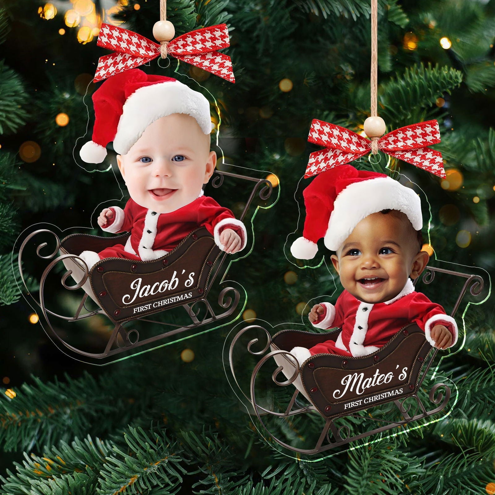Personalized Baby Photo Acrylic Ornament - Custom Baby's First Christmas Keepsake CF539 - 19Gifts