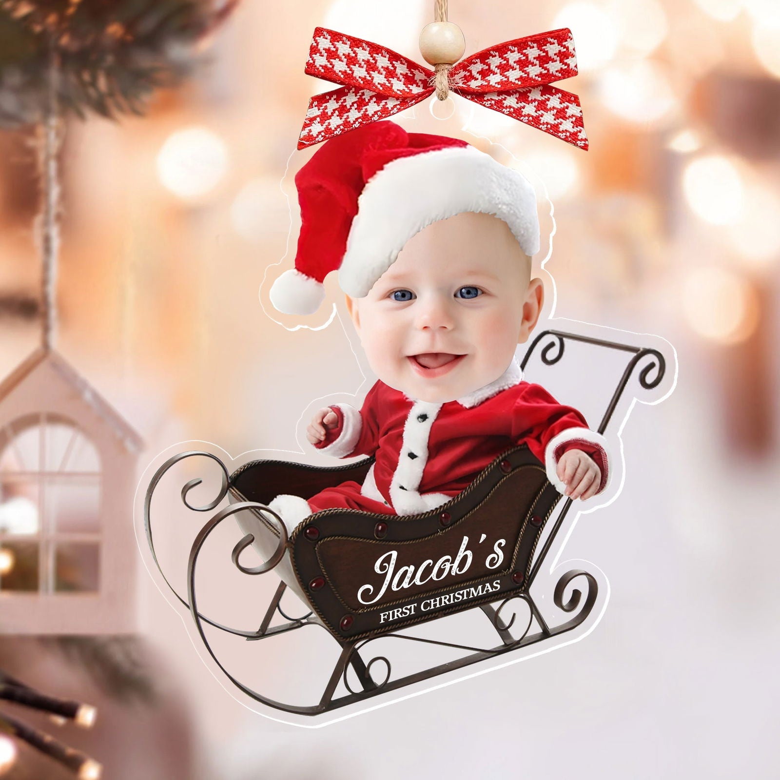Personalized Baby Photo Acrylic Ornament - Custom Baby's First Christmas Keepsake CF539 - 19Gifts