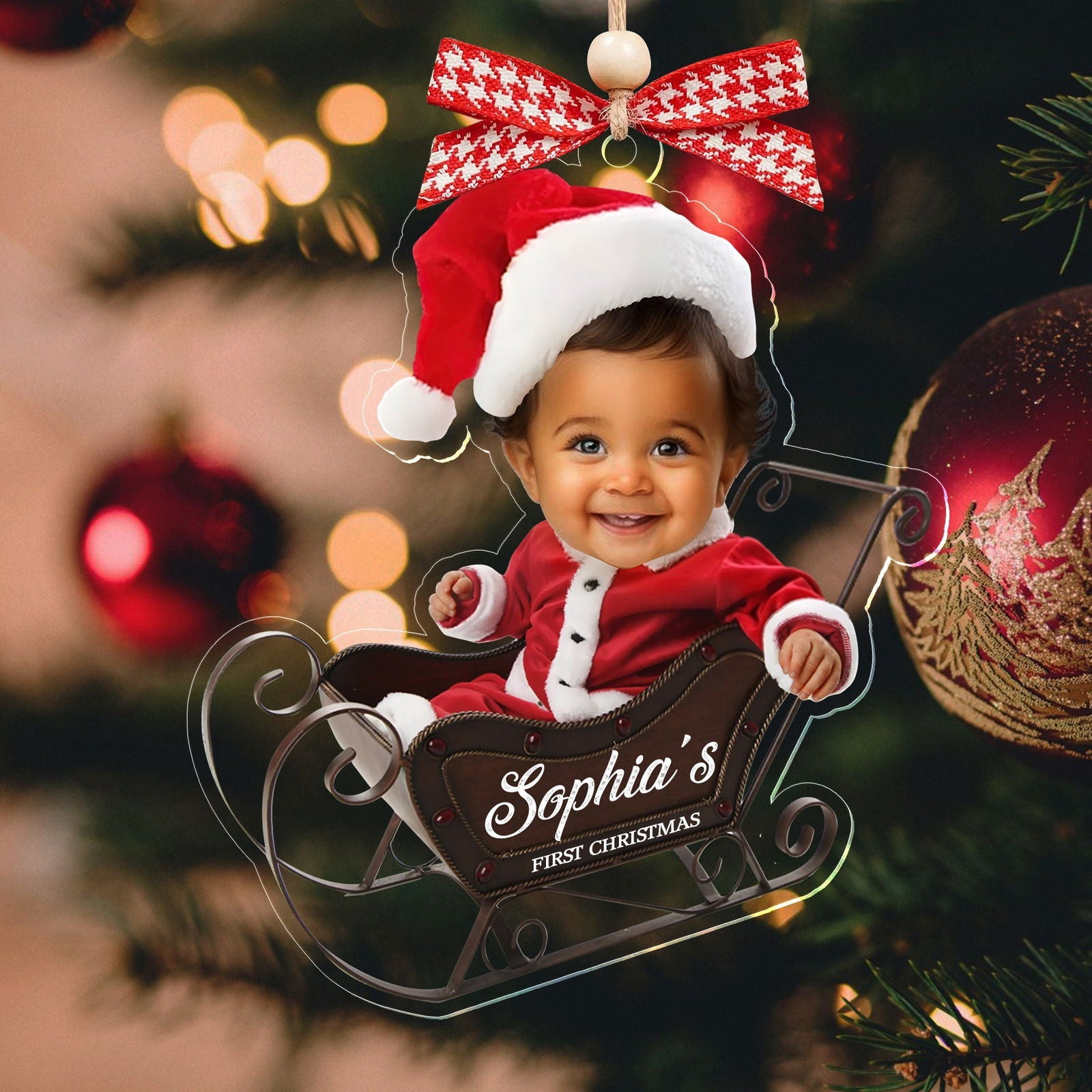 Personalized Baby Photo Acrylic Ornament - Custom Baby's First Christmas Keepsake CF539 - 19Gifts