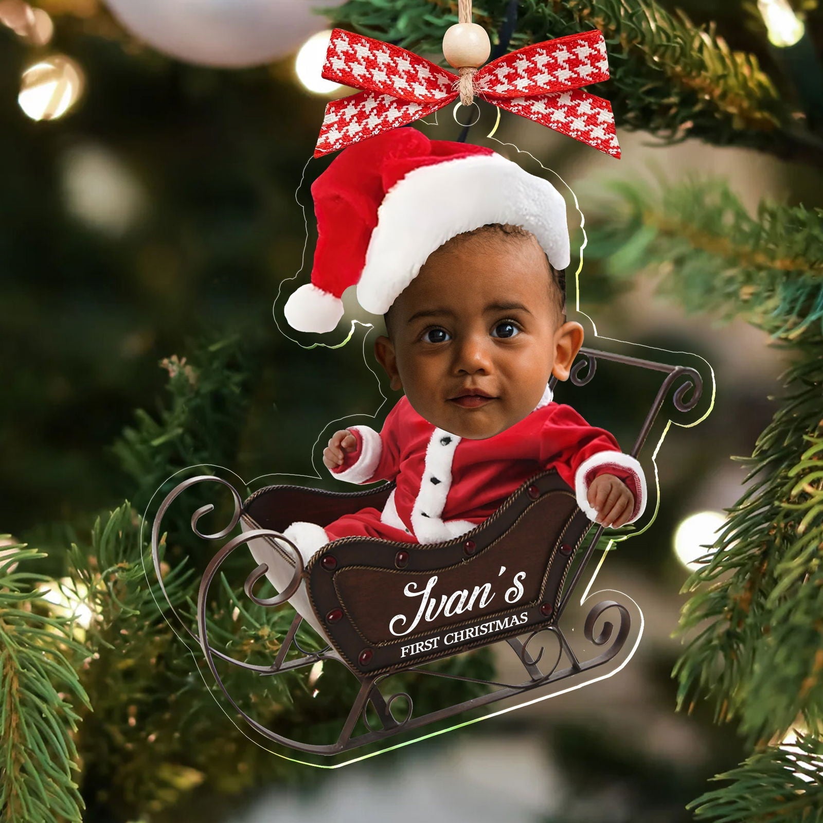 Personalized Baby Photo Acrylic Ornament - Custom Baby's First Christmas Keepsake CF539 - 19Gifts