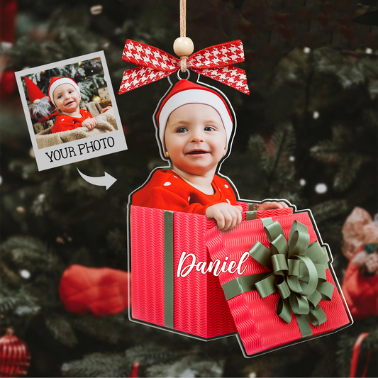 Personalized Baby Photo Christmas Ornaments, Newborn Gift 2D Acrylic Ornament CF646 - 19Gifts