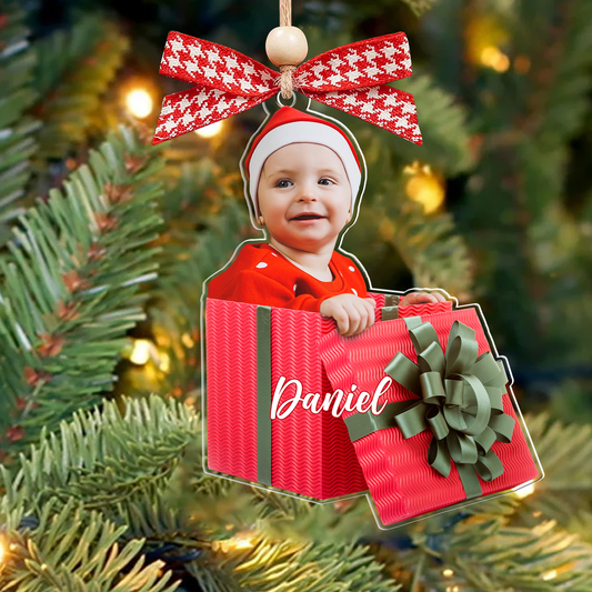 Personalized Baby Photo Christmas Ornaments, Newborn Gift 2D Acrylic Ornament CF646 - 19Gifts