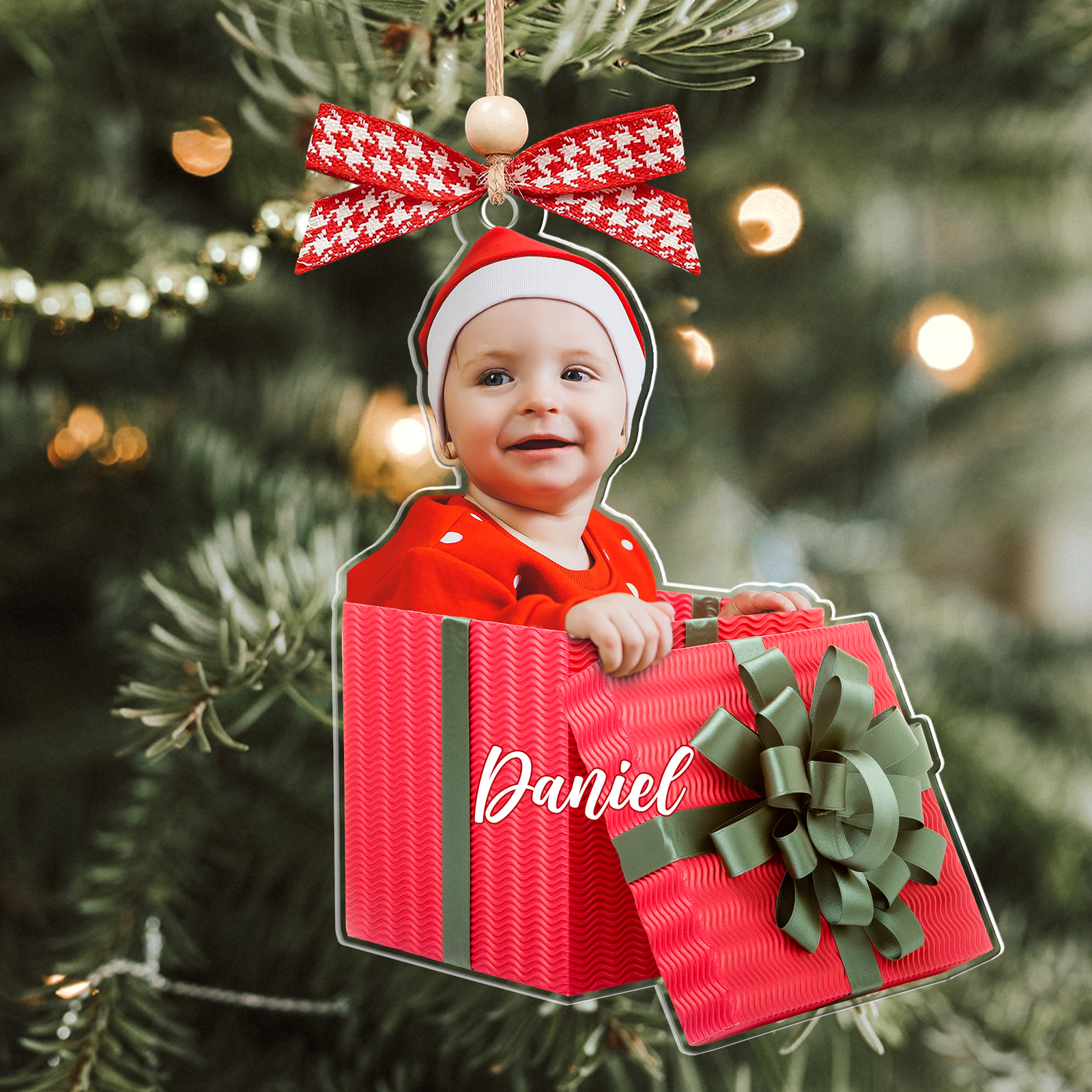 Personalized Baby Photo Christmas Ornaments, Newborn Gift 2D Acrylic Ornament CF646 - 19Gifts