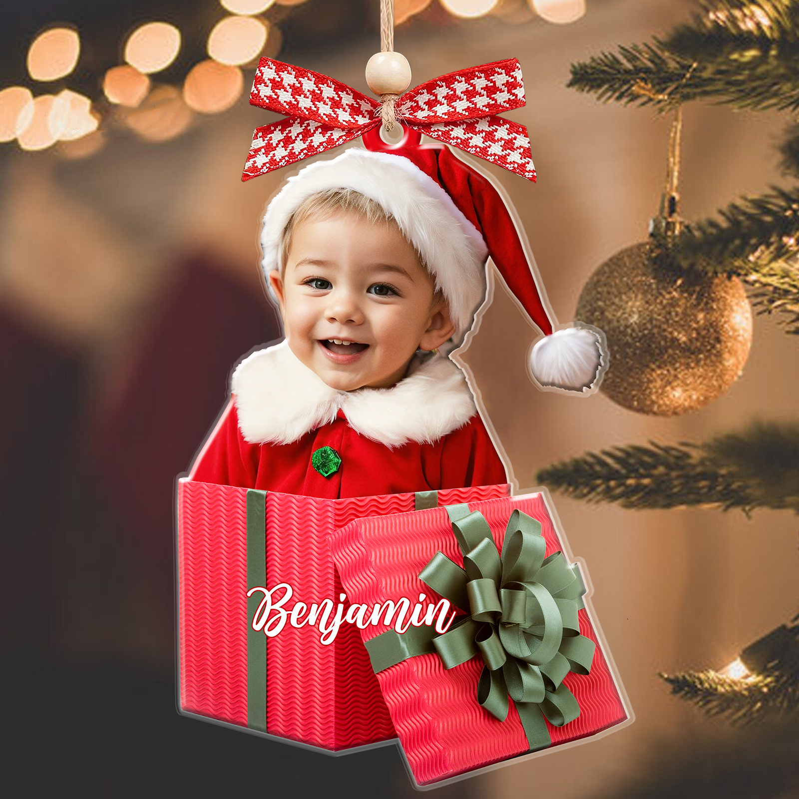 Personalized Baby Photo Christmas Ornaments, Newborn Gift 2D Acrylic Ornament CF646 - 19Gifts