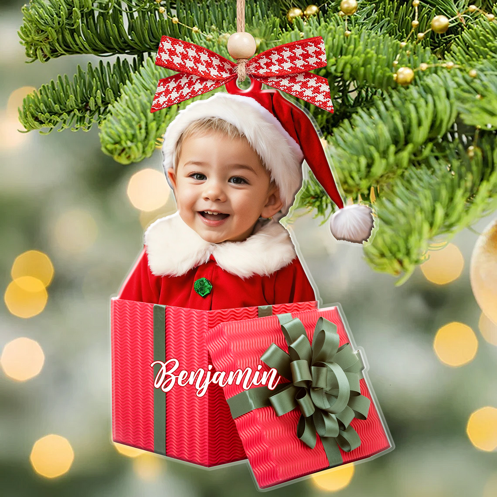 Personalized Baby Photo Christmas Ornaments, Newborn Gift 2D Acrylic Ornament CF646 - 19Gifts