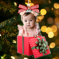 Personalized Baby Photo Christmas Ornaments, Newborn Gift 2D Acrylic Ornament CF646 - 19Gifts