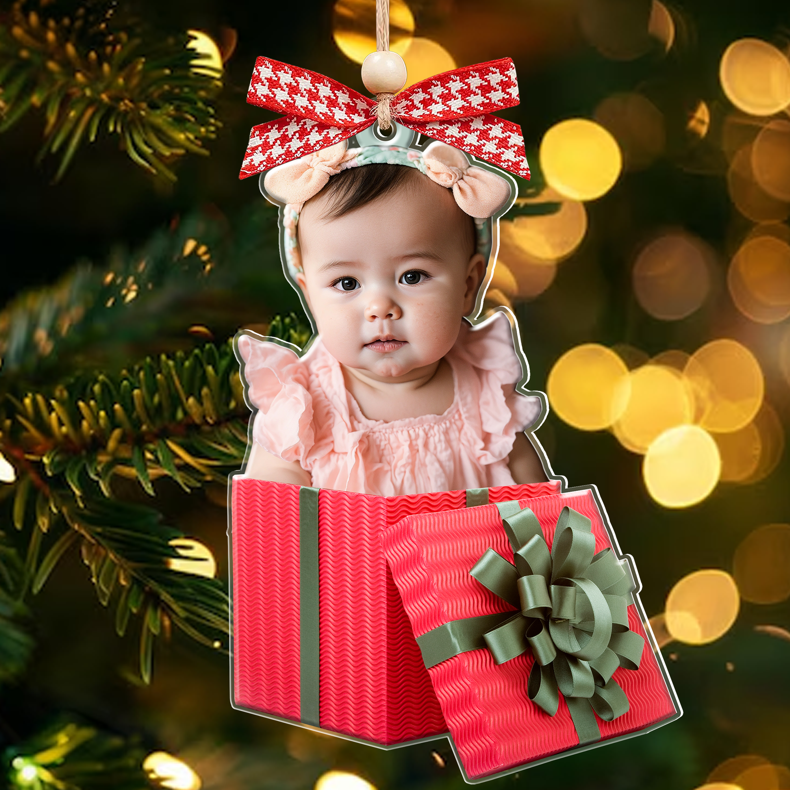 Personalized Baby Photo Christmas Ornaments, Newborn Gift 2D Acrylic Ornament CF646 - 19Gifts