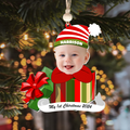 Personalized Baby Photo First Christmas Gift Ornament, Adorable Newborn Baby Ornament CF542 - 19Gifts