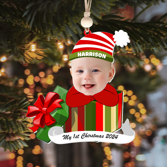 Personalized Baby Photo First Christmas Gift Ornament, Adorable Newborn Baby Ornament CF542 - 19Gifts